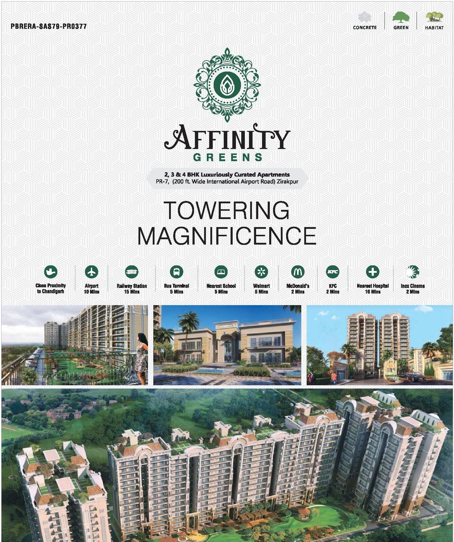 Book 2, 3 & 4 luxurious curated apartments at Affinity Greens in Zirakpur